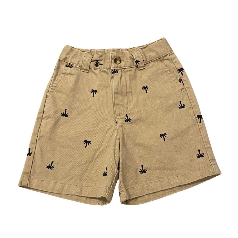 Gymboree Toddler Boy's Palm Tree Embroidered Khaki Shorts - Size 3T - Like New!